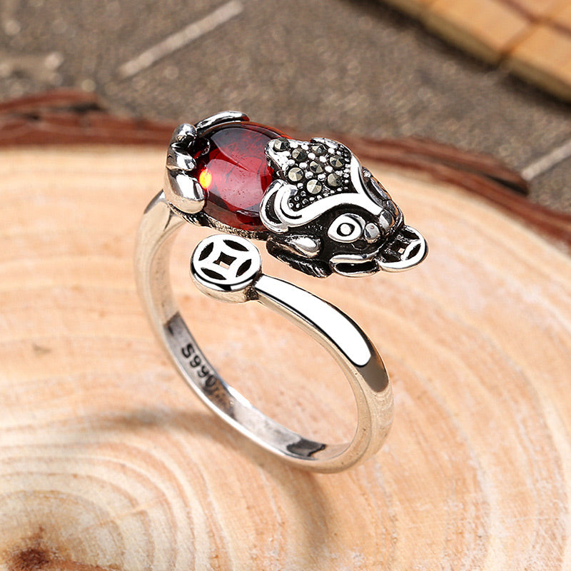 Anillo ajustable de riqueza de Buddha Stones FengShui Genstone PiXiu