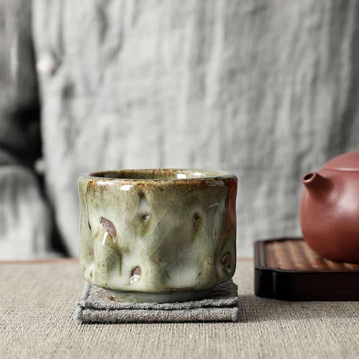Buddha Stones hechas a mano, textura de hielo agrietada Simple, taza de té de cerámica china Jianzhan, taza de té de Kung Fu