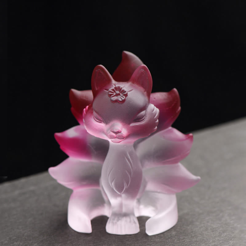 Buddha Stones, pequeño zorro de nueve colas, éxito, fuerza, decoración del hogar