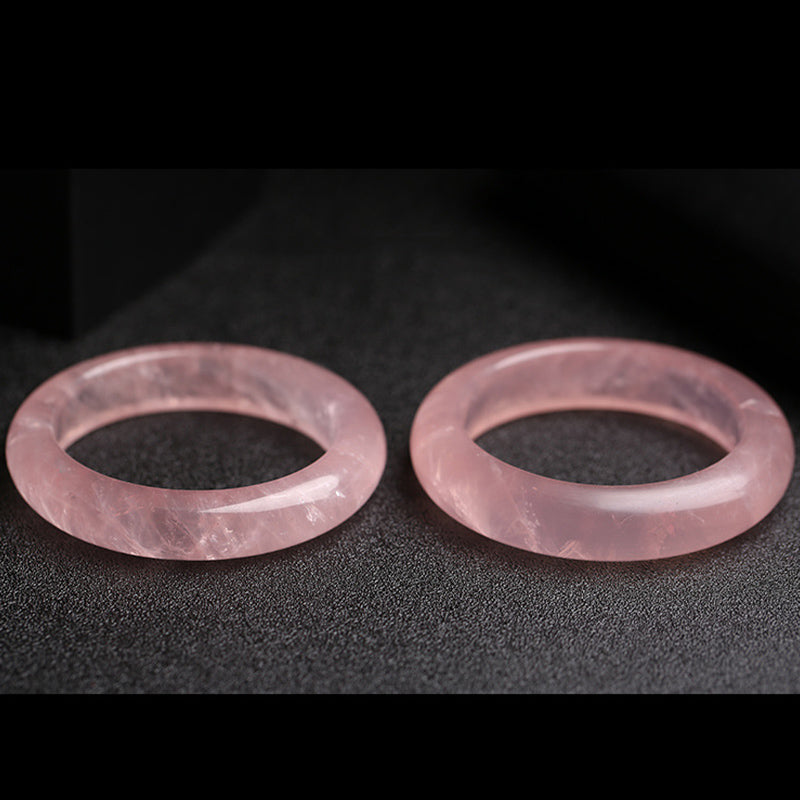 Brazalete de pulsera de cuarzo rosa natural con Buddha Stones