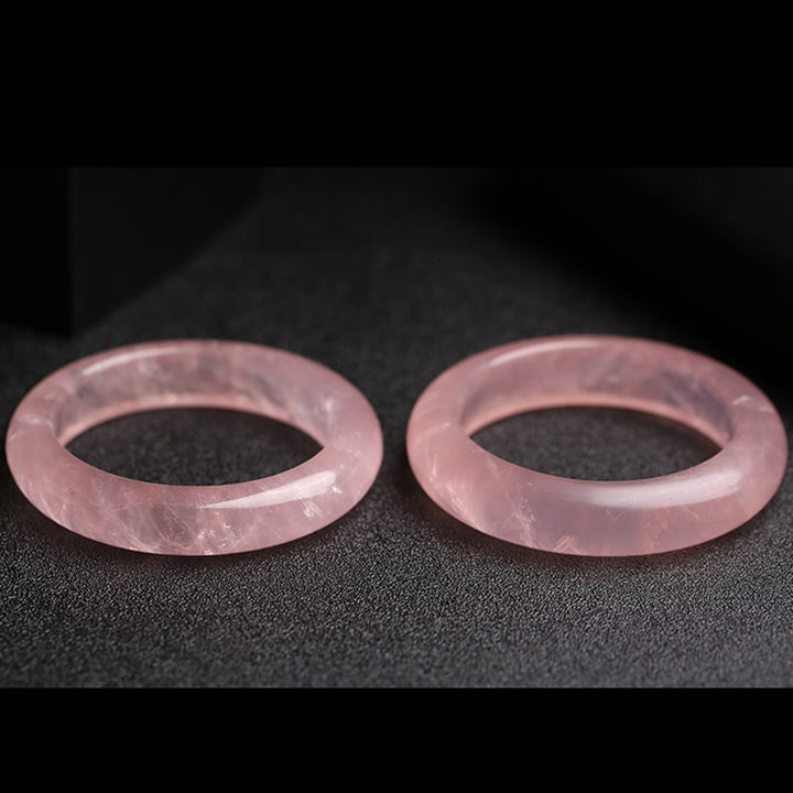 Brazalete de pulsera de cuarzo rosa natural con Buddha Stones