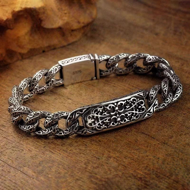 Pulsera curativa grabada con patrones vintage de Buddha Stones