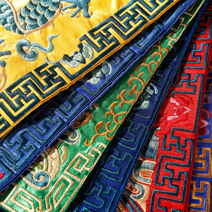 Tapete para tazas bordado con Buddha Stones, grulla, dragón Fénix, Kirin, posavasos para tazas de té, tapete para té cuadrado Kung Fu