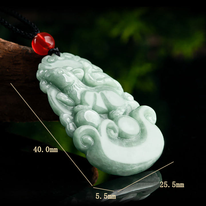 Buddha Stones Jade verde natural 12 Zodíaco chino Suerte Prosperidad Collar Colgante - image 9