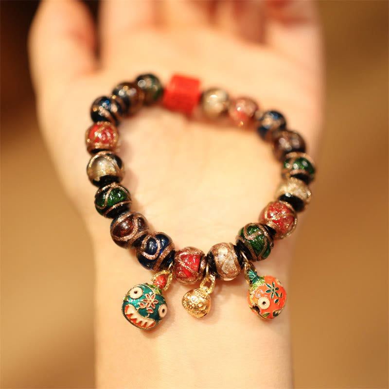 Pulsera de cuentas de la fortuna Thangka de la familia de las bestias que tragan oro tibetano, cinco dioses de la riqueza