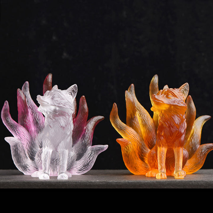 Buddha Stones, pequeño zorro de nueve colas, éxito, fuerza, decoración del hogar
