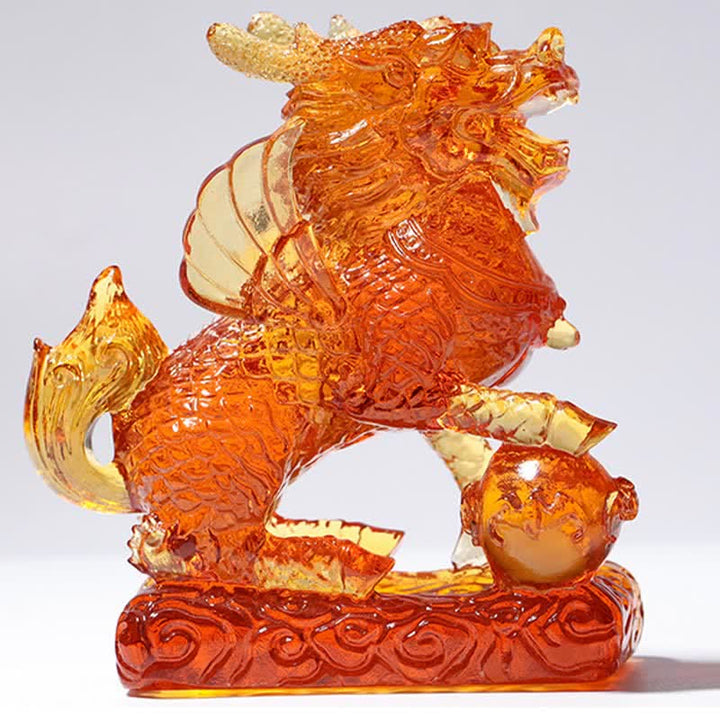 Feng Shui Kirin hecho a mano Liuli Crystal Art Piece Fortune decoración de la oficina en el hogar