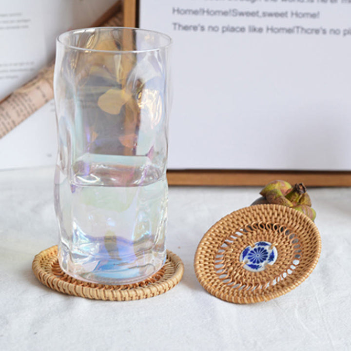 Posavasos de cerámica con estampado de flores, tapete para taza de té