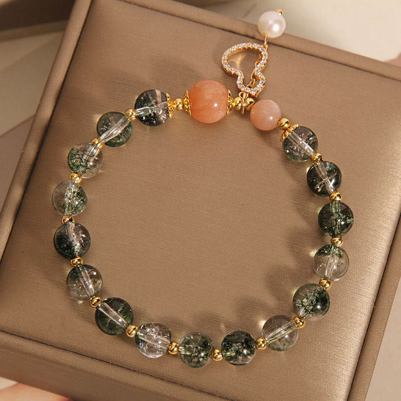 Pulsera de confianza con dije de calabaza fantasma verde de Buddha Stones