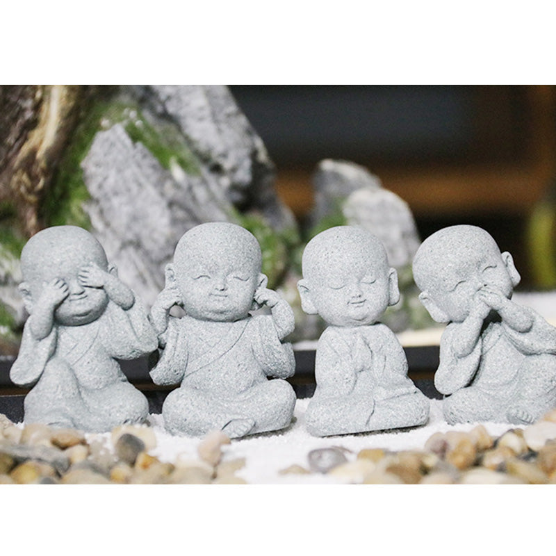 Buddha Stones meditación oración monje estatua de Buda serenidad decoración del hogar