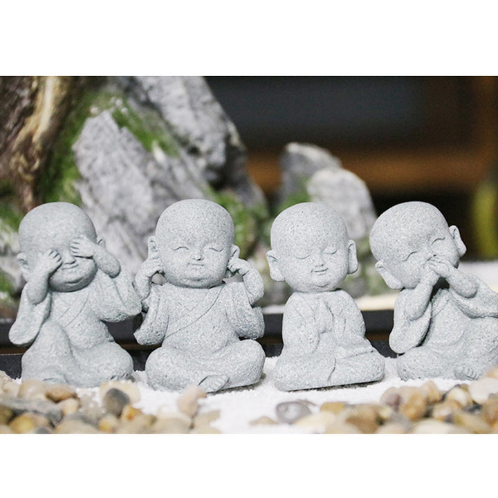 Buddha Stones meditación oración monje estatua de Buda serenidad decoración del hogar