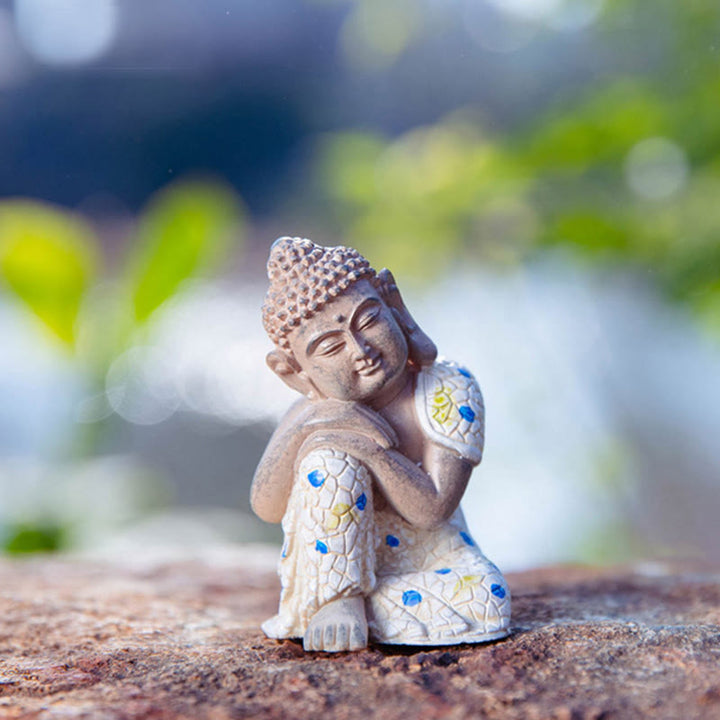 Estatua de resina de serenidad de Buda Zen meditando, decoración del hogar