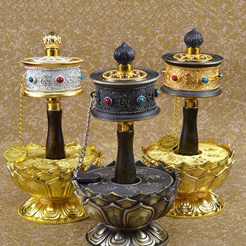 Decoración tibetana de la rueda de oración de la suerte