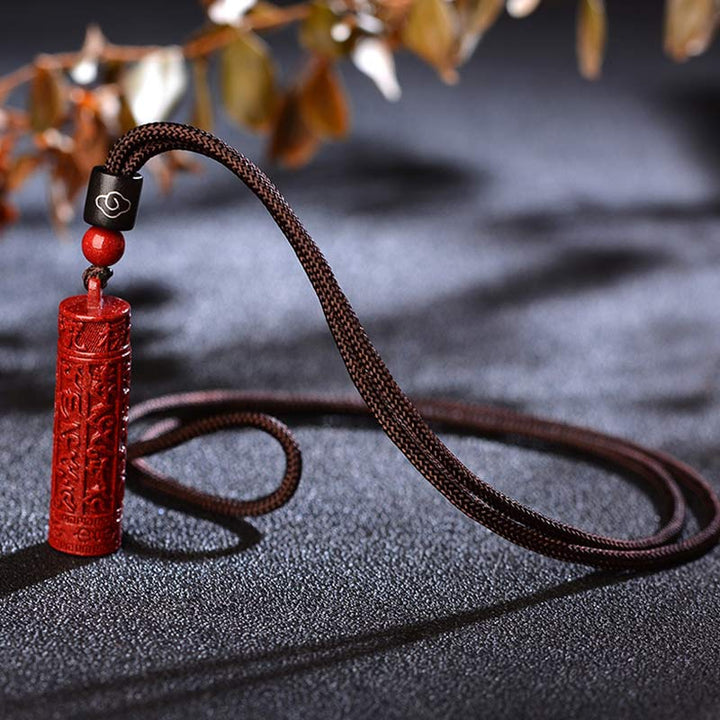 Collar de cadena de concentración de mantra de cinabrio tibetano con Buddha Stones