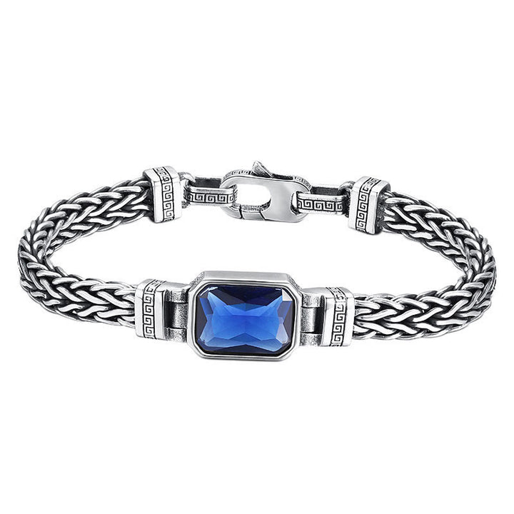 Pulsera con hebilla de riqueza curativa con diseño trenzado de quilla de dragón acrílico azul Retro con Buddha Stones