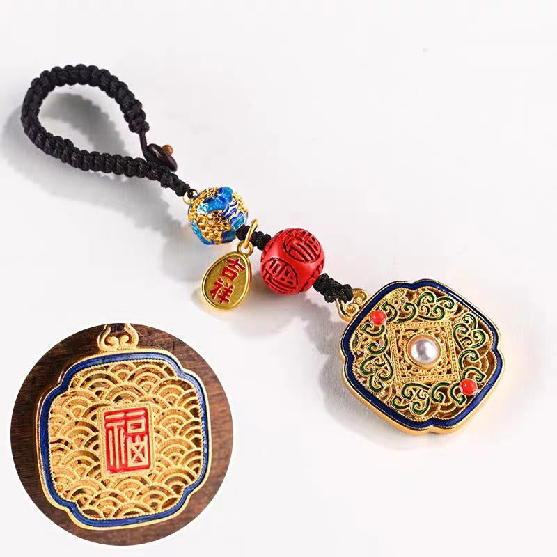 Llavero con dije de Ruyi con bendición del personaje Fu de Buddha Stones