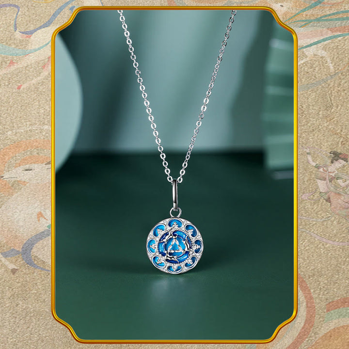 Colgante de plata de ley 925 con Buddha Stones , redondo, turquesa, tres conejos