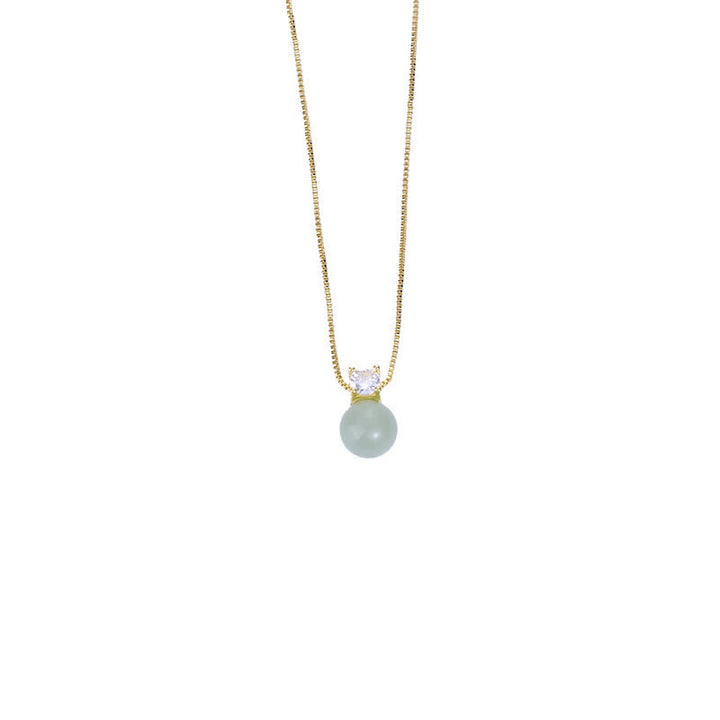 Colgante de collar de cadena de prosperidad de jade con cuentas de la suerte de Buddha Stones