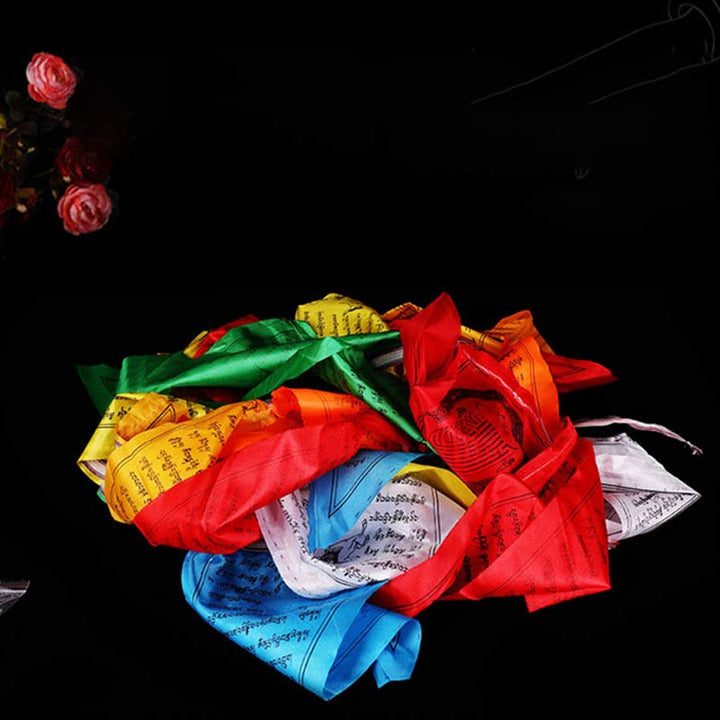Banderas de oración triangulares para exteriores con bendición tibetana (25 unidades) - image 7