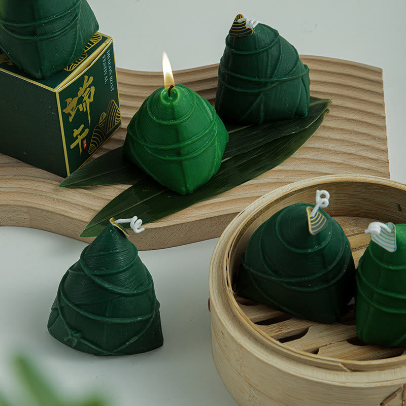 Vela perfumada con patrón Zongzi del Festival del Barco del Dragón de Buddha Stones , regalo para familiares y amigos