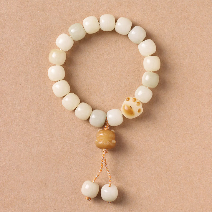 Pulsera de la paz con Buddha Stones, gato de la suerte, semilla Bodhi, pata de gato - Semilla Bodhi Gato Amarillo - image 9