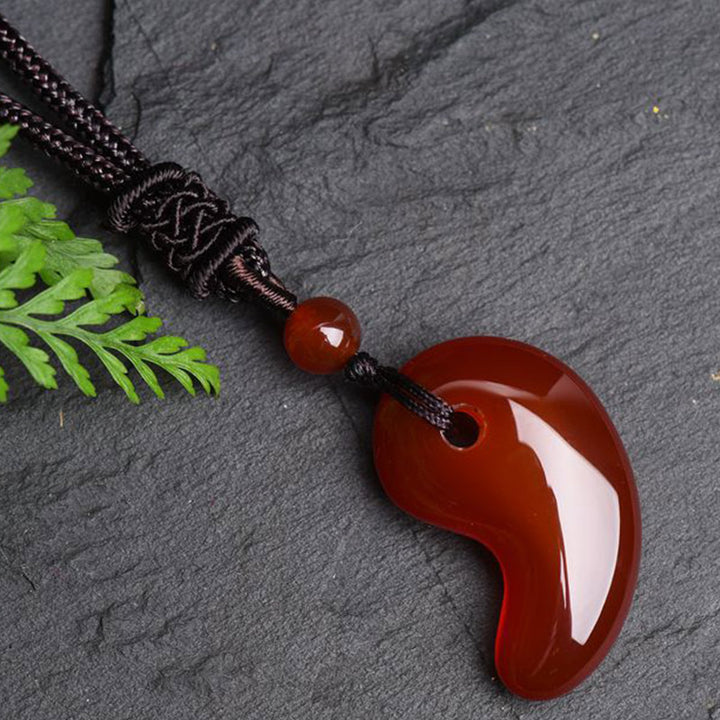 Collar Ágata Roja Ágata Verde Patrón Luna Confianza Calma - image 4