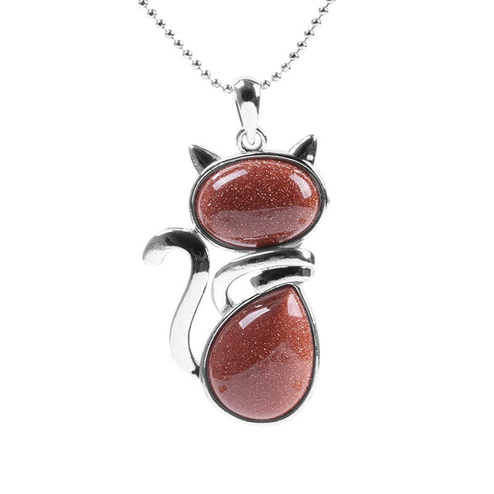Colgante de collar de protección de cristal natural con diseño de gato de Buddha Stones - image 18
