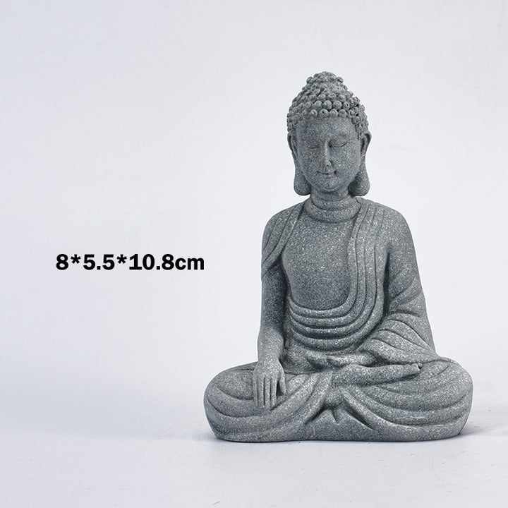Buddha Stones Sentado Meditación Buda Bendición Compasión Decoración