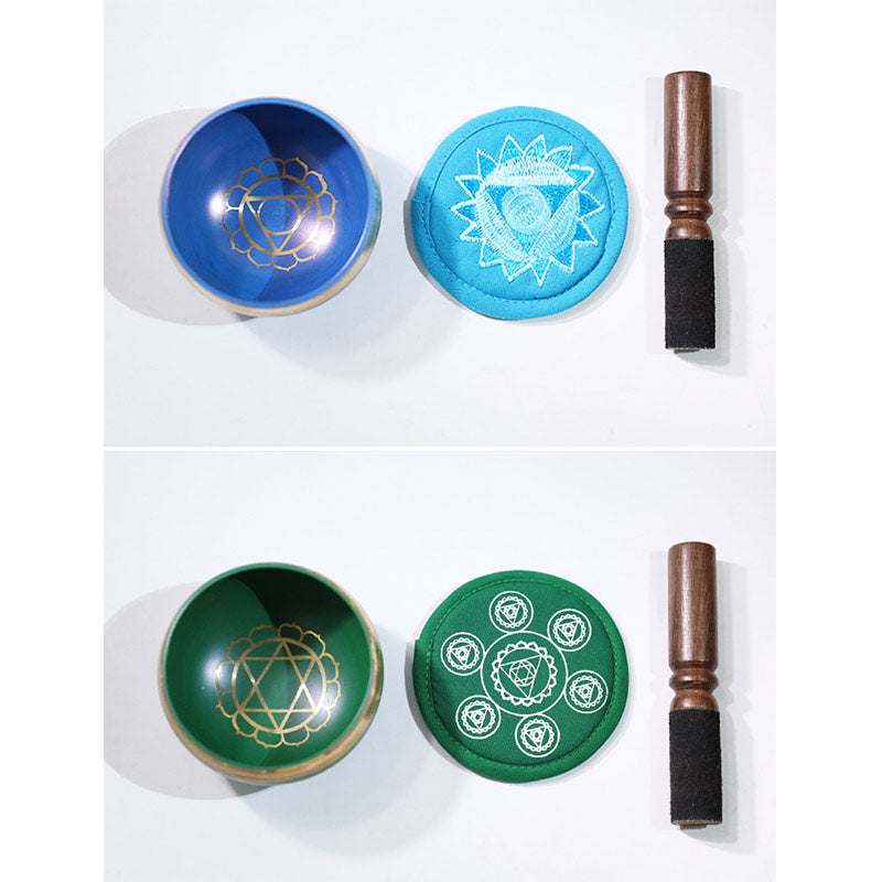 Cuenco tibetano de sonido con Buddha Stones , hecho a mano para la curación de chakras y la meditación de atención plena.