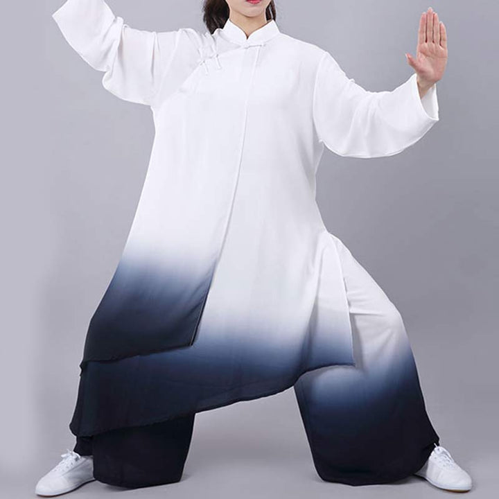Conjunto de ropa unisex para práctica de meditación, tai chi, qigong y oración con pintura en degradado de Buddha Stones
