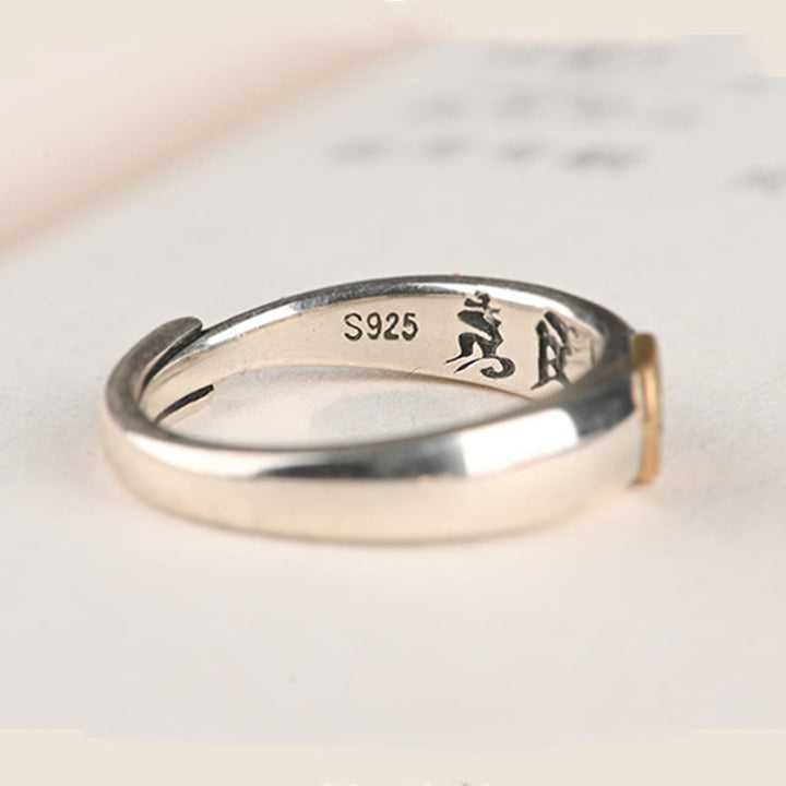 Anillo de paz de Buda Natal con Buddha Stones de Buda tibetanas Om Mani Padme Hum talladas del zodíaco chino