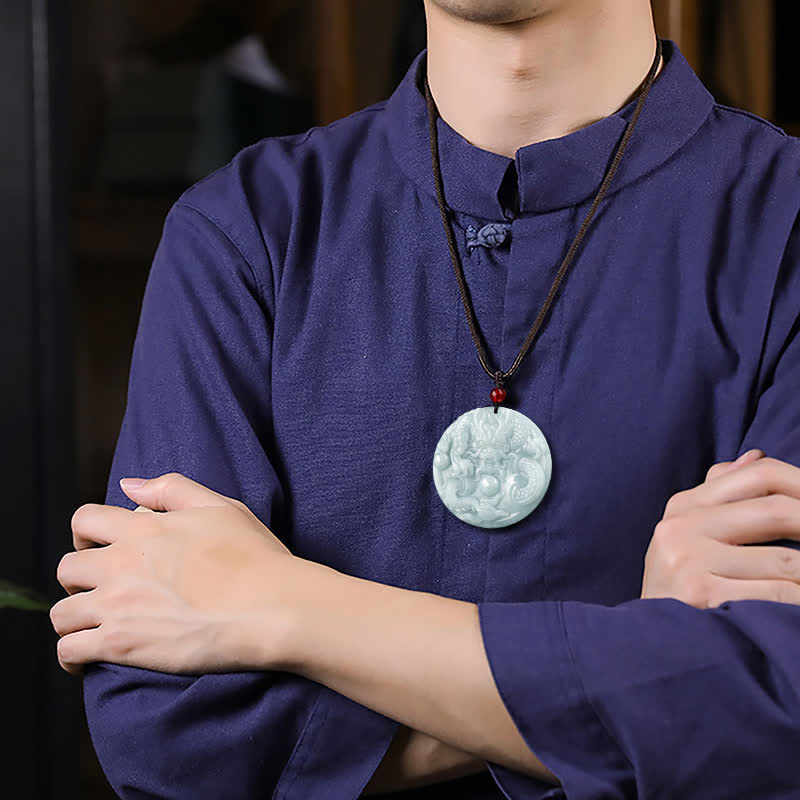 ❗❗❗Una venta flash: collar de cadena con amuleto de éxito de jade y dragón del zodíaco chino con Buddha Stones - image 4