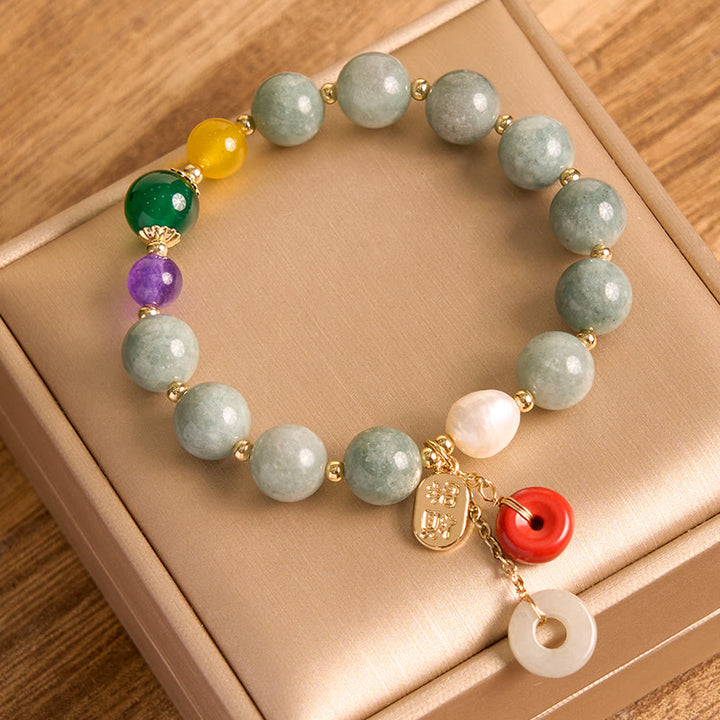 Pulsera de confianza con dije de hebilla de paz y ágata roja de jade con Buddha Stones