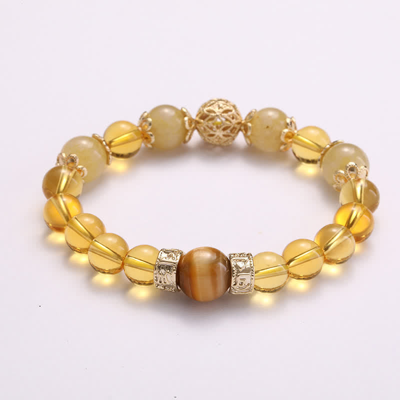 Pulsera con cuentas de prosperidad y generosidad de citrino con Buddha Stones