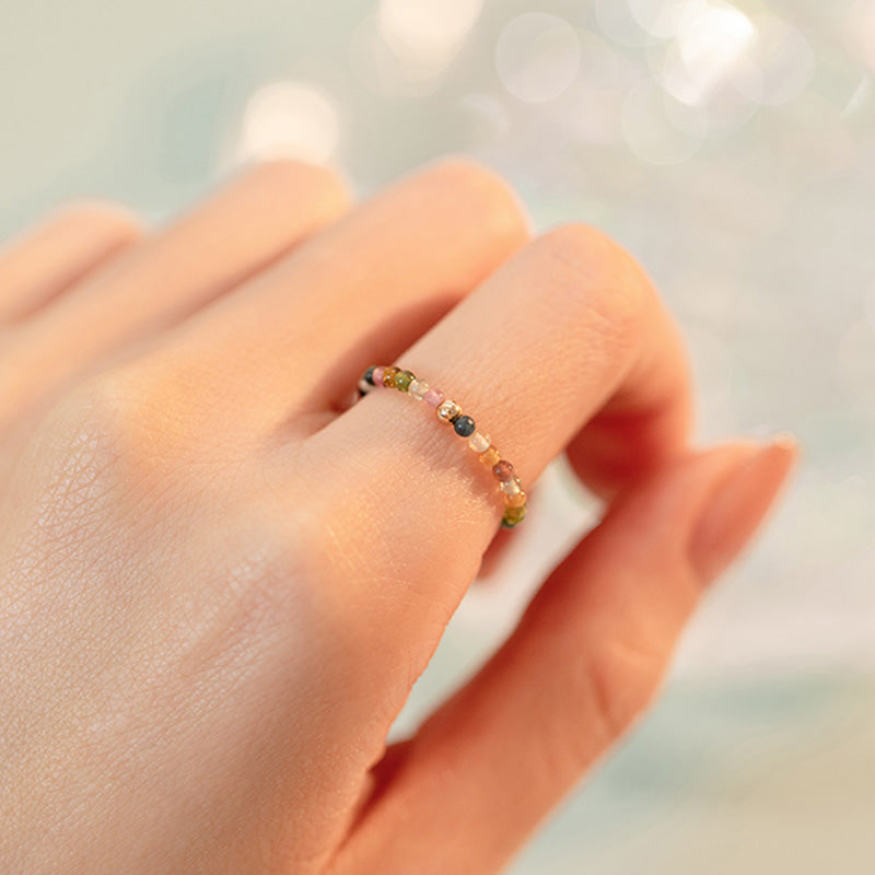Anillo de amor positivo con turmalina natural de Buddha Stones