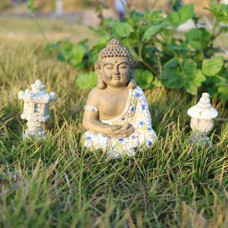 Estatua de resina de serenidad de Buda Zen meditando, decoración del hogar