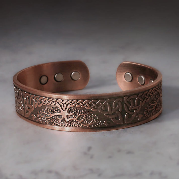 Brazalete magnético ajustable con Buddha Stones, árbol de la suerte, equilibrio de la vida