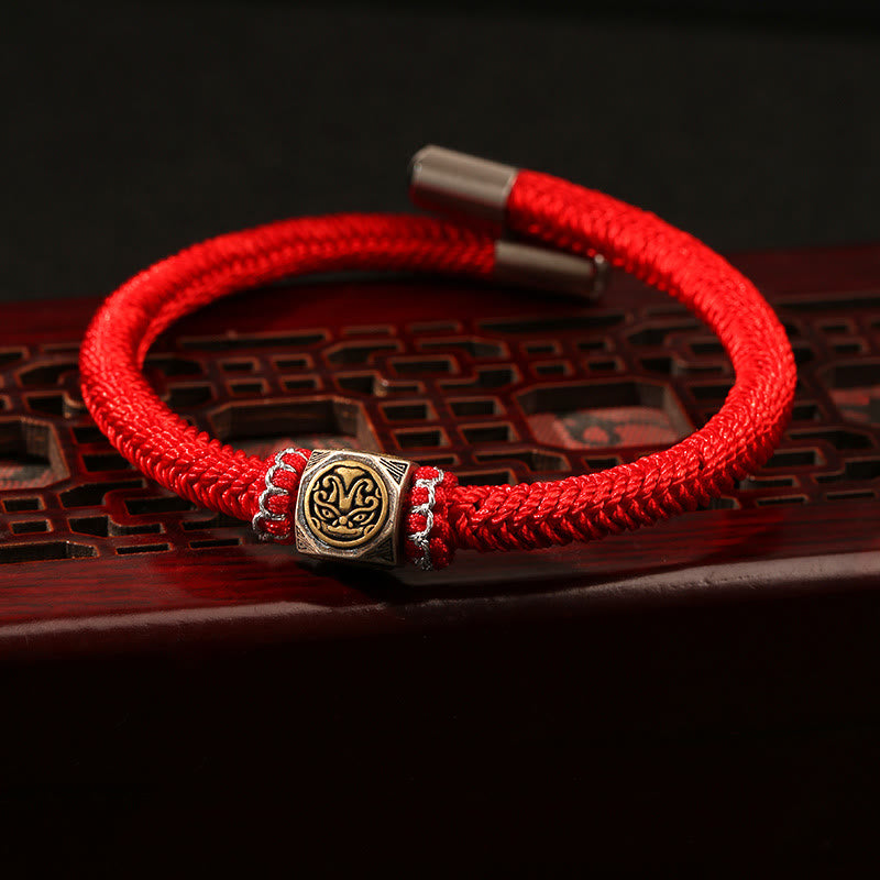 Pulsera de plata de ley 925 con Buddha Stones , nudo perfecto, nudo King Kong, fuerza de la fe