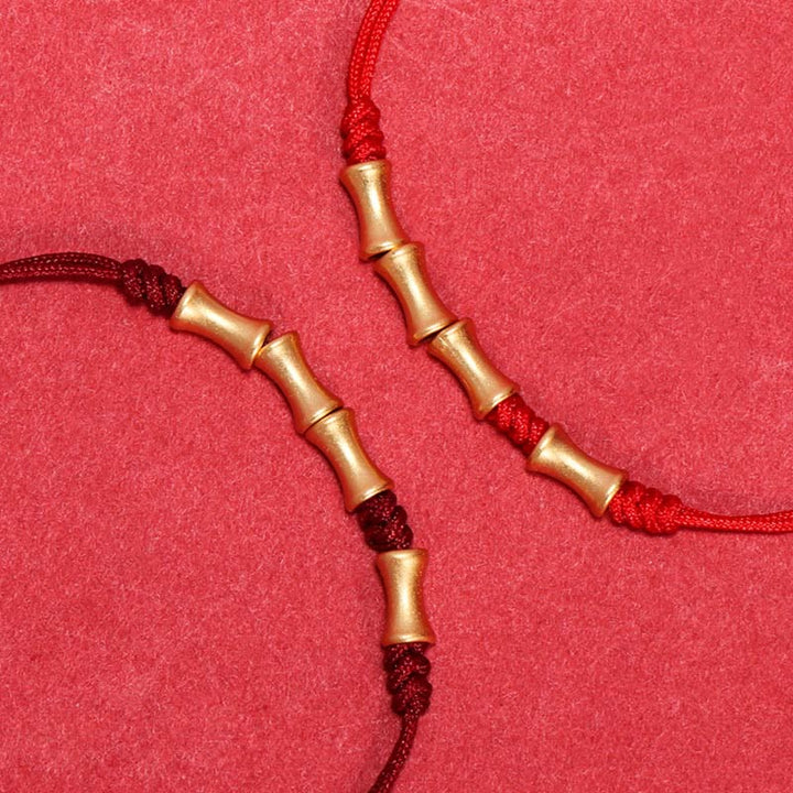 Pulsera trenzada de la suerte con diseño de bambú de plata de ley 925 con Buddha Stones