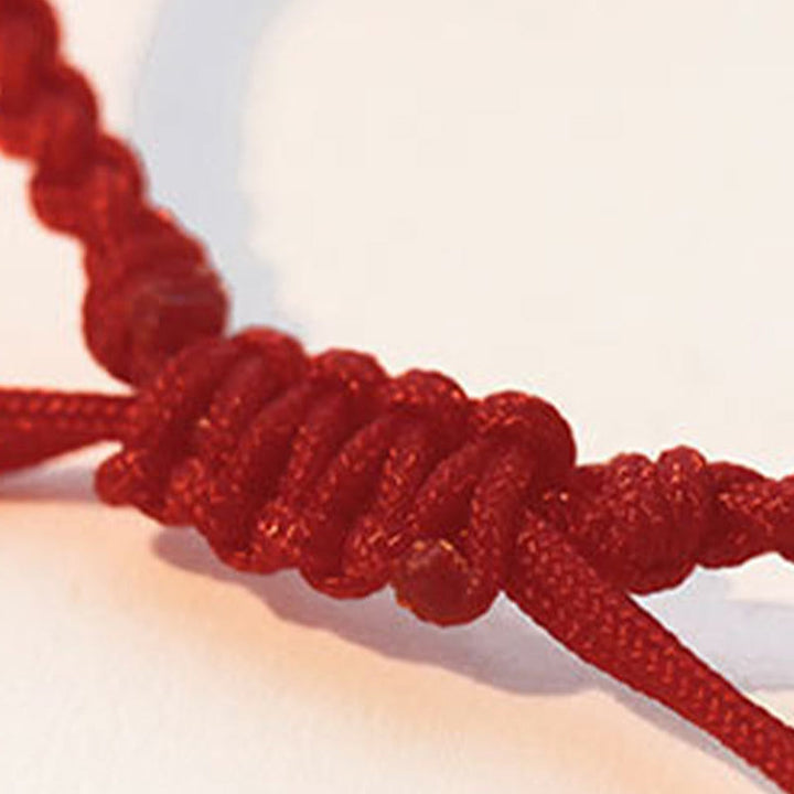 Pulsera de cuerda de la suerte con dije de personaje Fu hecho a mano con Buddha Stones