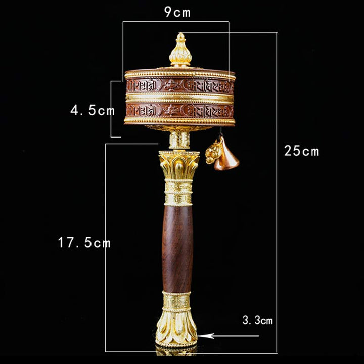 Rueda de oración tibetana Seis palabras verdaderas Decoración de equilibrio de cobre - image 13