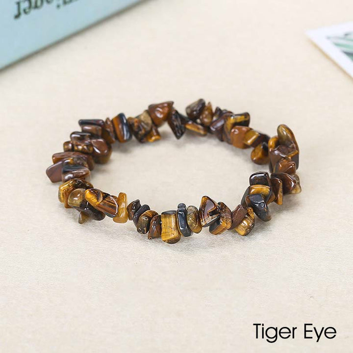 Pulsera calmante de calidez de piedra de cristal de forma irregular natural - Ojo de tigre (circunferencia de la muñeca: 15-18 cm) - image 61