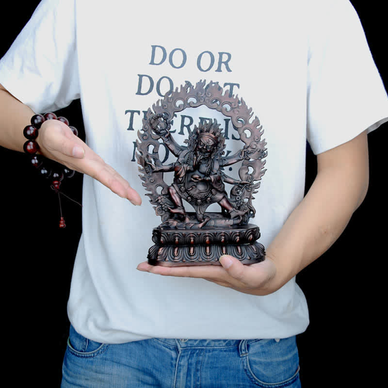 Estatuilla de Bodhisattva Mahakala del Tíbet, decoración de estatua de cobre de compasión