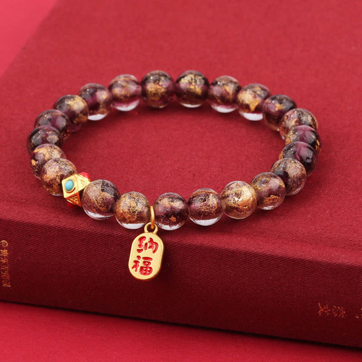 Buddha Stones, incienso tibetano, ceniza Liuli, cuentas de cristal, pulsera con dije de personaje Lucky Fortune Fu