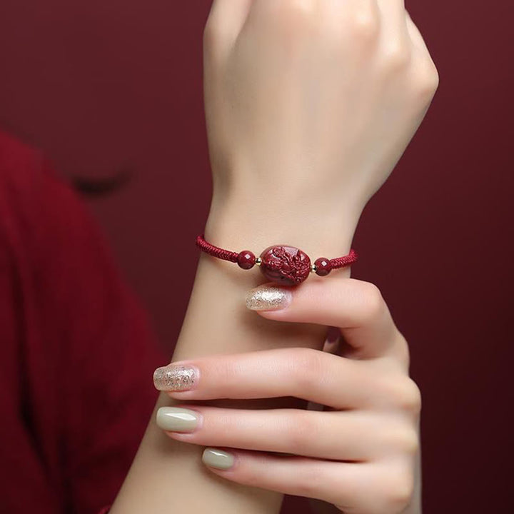 Pulsera de Buddha Stones del zodíaco chino, Buda natal, cinabrio, mantiene alejados a los malos espíritus