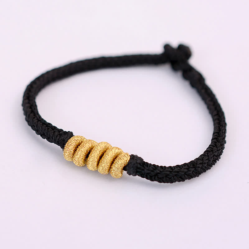 Pulsera de cuerda trenzada de fuerza de la suerte anudada china de diseño simple hecha a mano