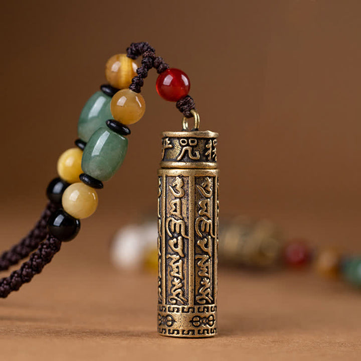 Buddhastoneshop Tibet Om Mani Padme Hum Ágata Shurangama Sutra Collar de protección colgante - image 9