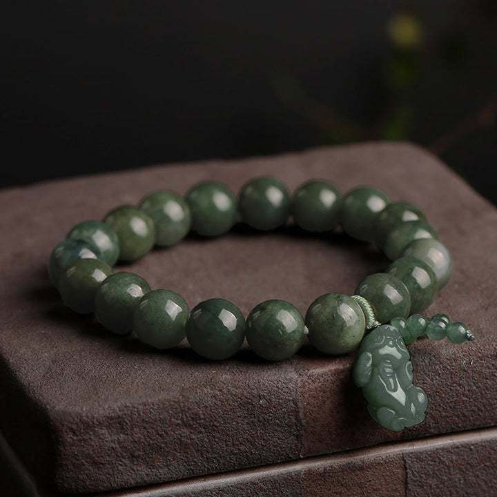 Pulsera de prosperidad tibetana de jade PiXiu