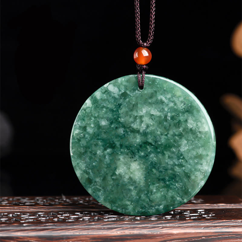 Collar con colgante de cadena de abundancia Kirin de jade natural con Buddha Stones