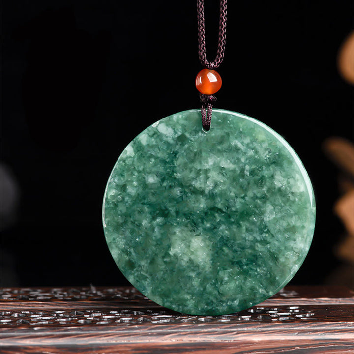 Collar con colgante de cadena de abundancia Kirin de jade natural con Buddha Stones